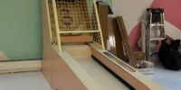 Skeeball game with custom vinyl wrap Skeeball game rent NYC