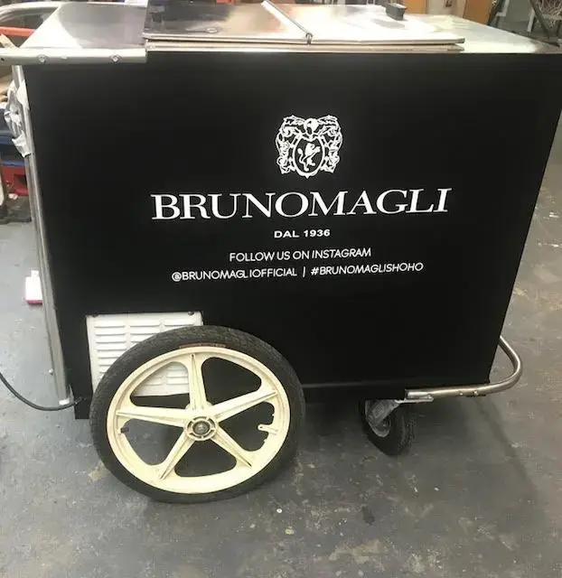 Brunomagli vinyl wrapped ice-cream cart. Brunomagli vinyl wrapped ice-cream cart.