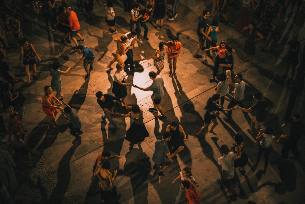 A dance floor full of happy guests